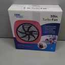 Comfort Zone 10" 3-Speed Square Turbo Desk Fan with 180-Degree Adjustable Tilt Head, Red