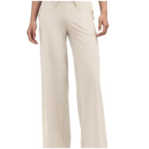 AJISAI Womens 29" Wide Leg Sweatpants High Waist Drawstring Yoga Pants Comfy Lounge Pants with Pockets for Casual Work Workout Cream S