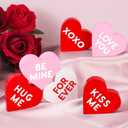 Valentines Day Decorations, 6 Pcs Valentines Day Heart Wooden Signs Decor for Tiered Tray, Happy Conversation Heart Shaped Sign Tabletop Wooden Centerpiece for Anniversary Wedding Home Party Supplies