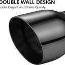 A-KARCK Double Wall Exhaust Tips Black Chrome 2.5" Inlet, Muffler Tip with Never Fading and Peeling Coating, 2.5" Inlet 3.5" Outlet 5" Long Resonator Exhaust Tip Welding-On