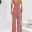 Jumpsuit for Women Summer Casual Sleeveless U-Neck Spaghetti Straps One Piece Jumpsuits Overalls Wide Leg Rompers (Pink, XL)