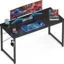 ODK 47.2 Inches Computer Desk for Home Office, Office Table for Small Spaces, Writing Desk with Headphone Hooks, Black