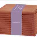 PurpleEssences Rust Set of 12 Cloth Dinner Napkins 100% Cotton 18x18 Inch - Soft Durable Washable - Ideal for Farmhouse Party Spring Easter Summer - Perfect Everyday Use Table Linen - Rust