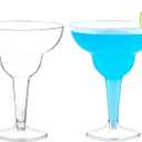 Kucoele 24 Pack Plastic Margarita Glasses, 12oz Disposable Cocktail Glasses Clear Party Cups for Champagne, Martini