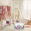 3 Pcs Christmas Pink Nutcracker Basket Diamond Plaid Christmas Tree Gift Basket Soldier Mouse Ballet Girl Clothes Storage Cube for Home Office Dorm Closet Shelf Organizer