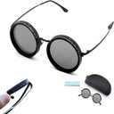 Adjustable Tint Sunglasses for Men, 1-9 Gears Rounded Polarized Glasses with Nd Filter Lensesadjust Shade Sunglasses for Men Beach Shady Fishing Driving