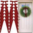 24 Pcs Velvet Bows Christmas Tree Ornaments Vintage Velvet Ribbon Bows for Tree Garland Wreath Indoor Xmas Decorations(9 x 13 Inch,Width of 5/8",Dark Red)