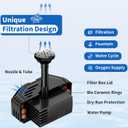 Antfraer Solar Pond Filter with Fountain Pump, 4W Solar Fountain Pump with Pond Filter, Solar Powered Water Pump Kit with 5 Nozzles & PVC Tubing for Bird Bath, Garden, Outdoor Fish Tank