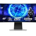 Samsung 49-Inch Odyssey G9 (G95SD) Series QD-OLED G-Sync Compatible Curved Gaming Monitor, 240Hz, 0.03ms, Dual QHD, Glare Free, FreeSync Premium Pro, Ergonomic Stand