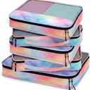 5 Pcs Packing Cubes for Suitcase Large Travel Cubes Carry on Luggage Organizer Bags for Clothes Accessories (Mixed,Watercolor)