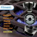 W10160375 Gas Range Burner Knob Replacement for WPW10160375 Compatible with Whirlpool Kitchen Aid Range Model Stainless Steel & Black Color