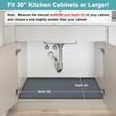 Waterproof Under Sink Mat, 28" x 19" Silicone Under Sink Mats for Kitchen, Under Kitchen Sink Mats and Protector Mat, Sink Cabinet Protector Mats for Bathroom, Gray