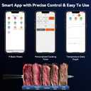 Smart Wireless Meat Thermometer Digital, 2 Probes, Advanced Bluetooth Food Thermometer for Cooking, IP67, Real-Time Monitoring & Smart Alerts with APP for BBQ, Grill, Oven, Smoker, Kitchen Gifts