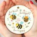 2 x Bee Christmas Ornament 2025 - Cute Bee Gifts for Women Men Boys Girls, Bees Lover Gifts for Friends Neighbors, Ceramic Christmas Ornaments for Tree Decor - Holiday Keepsake & Xmas Gift Exchange Idea