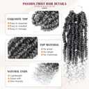 Passion Twist Crochet Hair,Pretwisted Crochet Hair 12 Inch Passion Twist Hair,Passion Twist Crochet Hair 8 Packs Pretwisted Passion Twist Hair,Short Pre Looped Crochet Hair for Black Women(1B/gray)