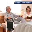 YL-02 Bed Rails for Seniors & Bed Rail for Elderly, Adjustable Safety Support with Non-Slip Handle & Storage Pocket, Fall Prevention Assist Rail with Fixing Strap, ASTM Certified, 350 lbs Capacity