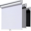 Pack of 2 AOSKY Cordless Roller Shades Blackout Blinds for Windows Room Darkening Rolled Up Shades with Spring System, UV Protection Window Shades Door Blinds for Home and Office (34.5" W x 72" H, White)