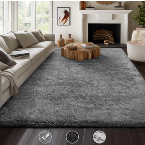 Ophanie Upgrade 8x10 Rugs for Living Room, Grey, Fluffy Shaggy Soft Area Rug, Gray Non-Slip Indoor Floor Carpet for Bedroom, Kids Baby Boys Teen Dorm Home Decor Aesthetic, Nursery