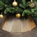 Blissun Fabric Christmas Collar, Glittering Tree Ring, Willow Skirt for Tree Decorations (Glitter Gold)