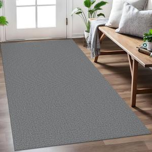 EARTHALL Washable Area Rug 3x5 Ft Non Slip Rugs for Entryway Braided Rubber Backed Throw Rugs Door Mat Indoor Outdoor Entrance Cotton Woven Rug for Kitchen Foyer Front Door Living Room, DarkGray