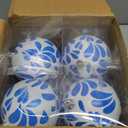 Poen 12 Pcs 3.15 Inch Mexican Christmas Ornaments Blue and White Talavera Ornaments Talavera Christmas Tree Decor Plastic Shatterproof Ball Cielito Lindo Decor Hanging Xmas Hispanic Party