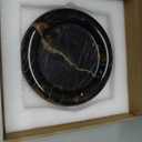 Natural Marble Round Vanity Tray Jewelry Makeup Dish Decorative Tray for Coffee Table,Bathroom,Bedroom (Portoro)