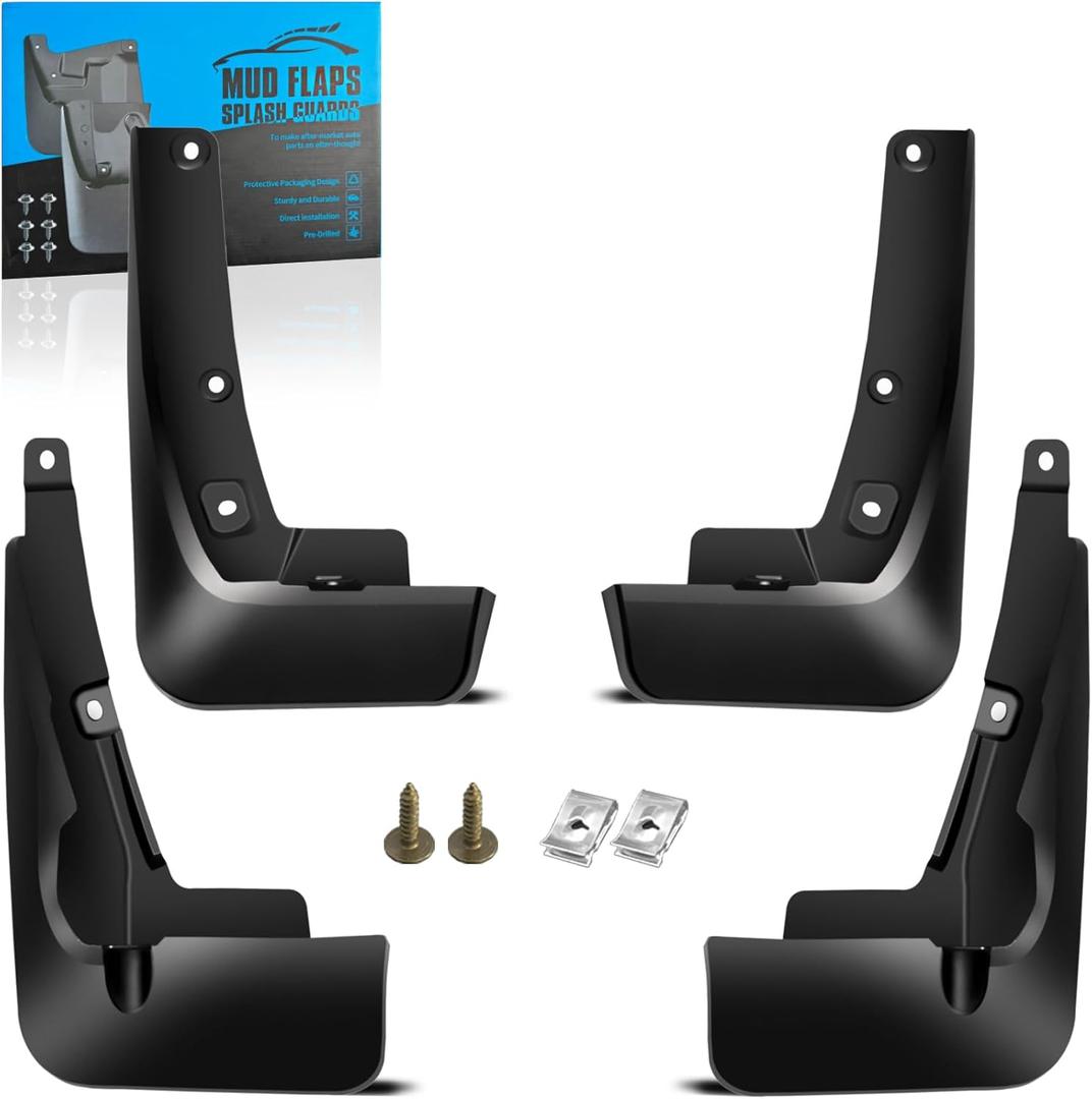 KEYOOG Front & Rear Mud Flaps Splash Guards Fit for 2020-2023 Toy-OTA Highlander, 4-Pc Mud Guards Splash Guard Black-It Doesn't Fit The Car with Side Skirts (Ground Kits) or Body Modifications