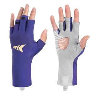 KastKing Ultimate Angler Fingerless SPF Sun Gloves, UPF50+ Sun Protection Fishing Gloves, Hydrocool® Technology, Open Palm Design, Extended Cuff UV Protection Gloves for Fishing, Hiking, and Cycling S/M