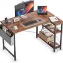 CubiCubi L Shaped Desk, 40" Computer Desk with Reversible Storage Shelves Home Office Corner Desk Study Writing Gaming Table, Brown