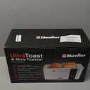 Mueller UltraToast Full Stainless Steel Toaster 4 Slice, Long Extra-Wide Slots for Bagels and Waffles, 6 Browning Levels, LED Display, Cancel/Defrost/Reheat Functions & Removable Tray, Kitchen Gadgets