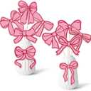 Pink Bow Party Decorations - 10PCS Bow Party Centerpieces Stick for Bachelorette, Coquette Birthday Party, Wedding, and Photo Booth Props