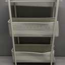 Slim Storage Cart 3 Tier with Pull Out Metal Basket Bathroom Organizer Rolling cart, Installation-Free Rolling Utility Cart Slide Out Organizer for Kitchen, Bathroom, Laundry (White, 3 Tier)