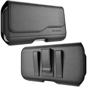 Magnetic Closure Holster for iPhone 17 Pro Max, 16 Plus, 16 Pro Max, 15 Plus, 15 Pro Max, 14 Plus, 14 Pro Max, 13 Pro Max, 12 Pro Max - Leather Belt Case Pouch (Fits Slim/Thin Case On) (Large)