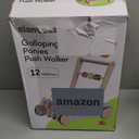 Giant bean Wooden Baby Push Walker for Boys Girls Ages 1-3, Galloping Ponies Push and Pull Activity Walker Adjustable Speed, Baby Push Walker Christmas Gift for Toddler Kids Motor Skills & Creativity