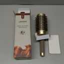 AIMIKE Round Hair Brush, Nano Thermal Ceramic & Ionic Tech, 2.1 Inch Barrel with Boar Bristles for Enhanced Texture, Golden, Hair Drying, Styling, Curling and Shine + 4 Free Clips