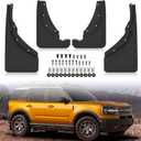 Mud Flaps for Bronco Sport 21-24, Front Rear Splash Guards Mud Guards Flares for Ford Bronco Sport 2021 2022 2023 2024 Accessories, Replace OEM #M1PZ-16A550-AA #M1PZ-16A550-BA (4PCS,Black)