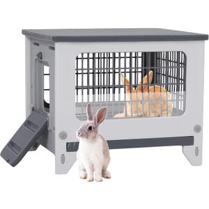 Plastic Rabbit Hutch for Indoor & Outdoor, Featuring Urine Barrier and Pull-Out Tray, Pet Habitat for Small Animals, Rabbit Cage Easy Cleaning and Assembly