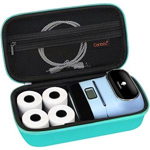 Canboc Carrying Case for Phomemo M110/A30 Label Maker, Portable Bluetooth Thermal Printer Bag Fit Labels, Cable, Turquoise (Case Only)