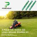 POSEAGLE 3 Pack M145476 Lawn Mower Blades with Blade Bolts for LT180 S240 X300 X304 X320 X350 X380 X500 Z355E Replaces John Deere 48 inch Mower Blades UC22009 M127500 M127673 High Lift Mulching