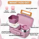 PIQUEBAR Bento Lunch Box for Kids with Thermo Ice Pack Lunch Food Container Insulated Bag, 18oz Plastic Sport Water Bottle for Kid Girls Boys