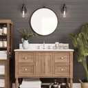 Barnyard Designs 24 Inch Round Bathroom Vanity Wall Mirror with Keyhole Hanger, Circle Metal Frame for Bedroom or Desk, Iron Metal Grey (24", Round)