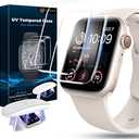 EWUONU[2 Pack] Tempered Glass Screen Protector for Apple Watch Series 6/5/4/ SE 3 40mm, [Auto-Dispersion Tech] Full Coverage Waterproof Bubble Free HD Clear Film for iWatch SE(2nd Gen)/ SE Series 6/5/4/3 40mm