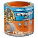 Gorilla Waterproof Patch & Seal Tape, Clear Tape, 4" x 8' (Pack of 1) - Permanent Weather Resistant Seal for Leaks and Repairs
