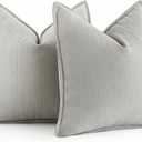 MIULEE Grey Decorative Pillow Covers 18x18 Inch Set of 2 Chenille Couch Throw Pillow Covers Farmhouse Cushion Cases with Elegant Design for Home Decor Sofa Bedroom Living Room