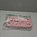 Clothes Drying Rack with 32 Clips, Foldable Hanging Rack, 360 Rotatable Hook for Drying Socks Baby Clothes Towels Gloves(Light Pink)