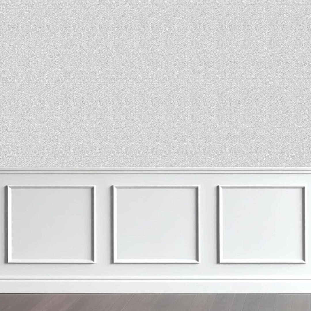 Hungbak 2 Set of 24" x 24" Pre-Cut Accent Wall Molding Trim Kit, Peel and Stick Premade Wainscoting Panels for Interior Decoration, Ready to Assemble Chair Rail Moulding