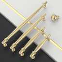 Asidrama 10 Pack 5 Inch(128mm) Gold Kitchen Cabinet Handles, Cabinet Pulls Kitchen Cabinet Hardware for Cupboard Drawer Pulls (5" Hole Center)