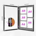 Outdoor Enclosed Bulletin Board, Grey Felt Weatherproof Notice Noticeboard with Clear Acrylic Locking Door, Wall-Mounted Black Aluminum Framed Display Case,36x24in (5xA4)