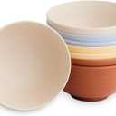 Nook Theory 8-Pack Reusable Wheat Straw Bowls - 26 oz Non Toxic Kids Bowls, Microwave Safe & Dishwasher Safe Cereal and Snack, Unbreakable Dinnerware (Mellow)