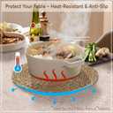 12 Inch Round Woven Placemats Set of 6, Herringbone Pattern, Natural Table Mats Braided Heat Proof, Farmhouse Boho Table Place Mat Ourdoor Wicker Chargers for Dinner Plates